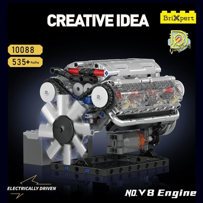 Modello di Motore Auto in Kit | 8 Cilindri | Oggetto da Collezione in Resina Massiccia | Oggetto Didattico e Decorativo