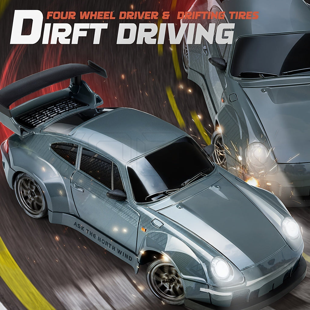 Ultimate 1:24 RC Driftcar con ruote LED – Giocattolo da corsa ricaricabile 4WD