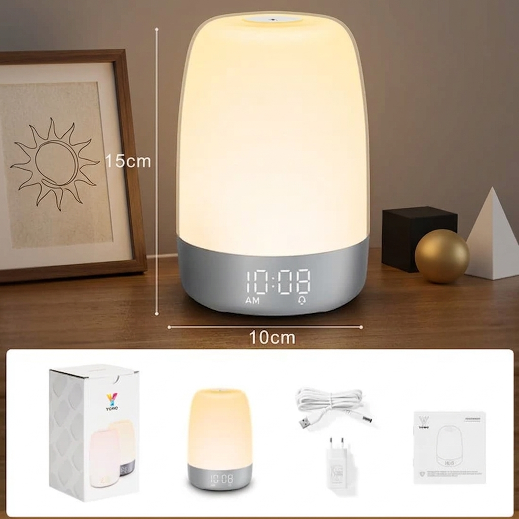 Sveglia Luminosa con Simulazione Alba e Tramonto Lampada LED Smart