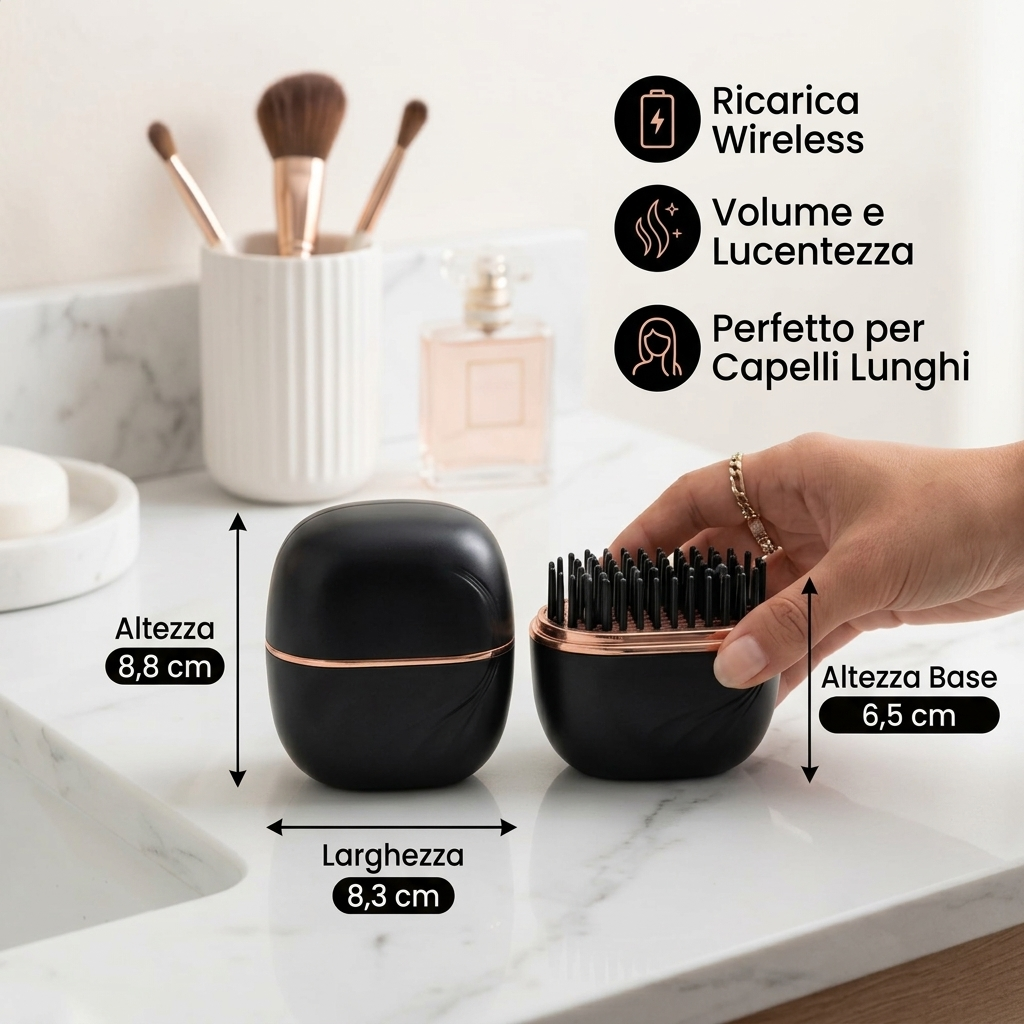 Spazzola Lisciante Senza Fili Portatile per Capelli