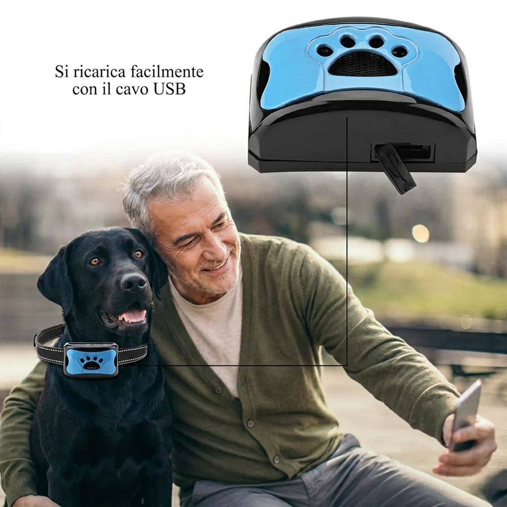 Collare Antibark Cane Senza Shock Vibrazione Ultrasoni