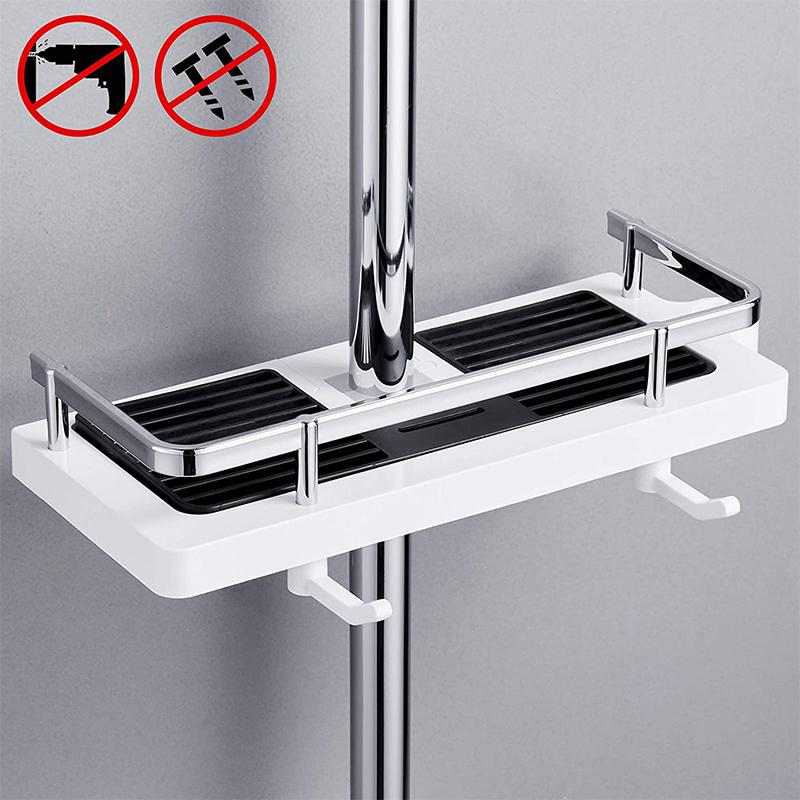 ShowerCaddy | Mensola per doccia senza foratura | Supporto per barre da bagno regolabile in altezza | Inossidabile e stabile | Sistema di organizzazione per shampoo e accessori