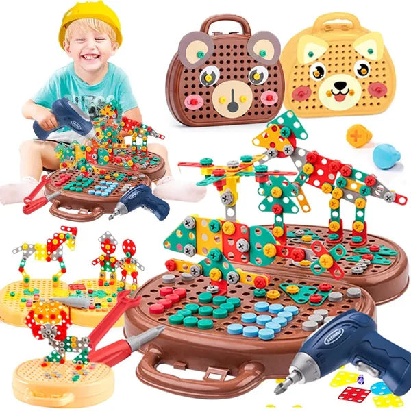 Scatola di Giocattoli Montessori EduDrill™ | Giocattolo educativo creativo con trapano | Sviluppa comprensione tecnica e motricità | SCONTO DEL 50%