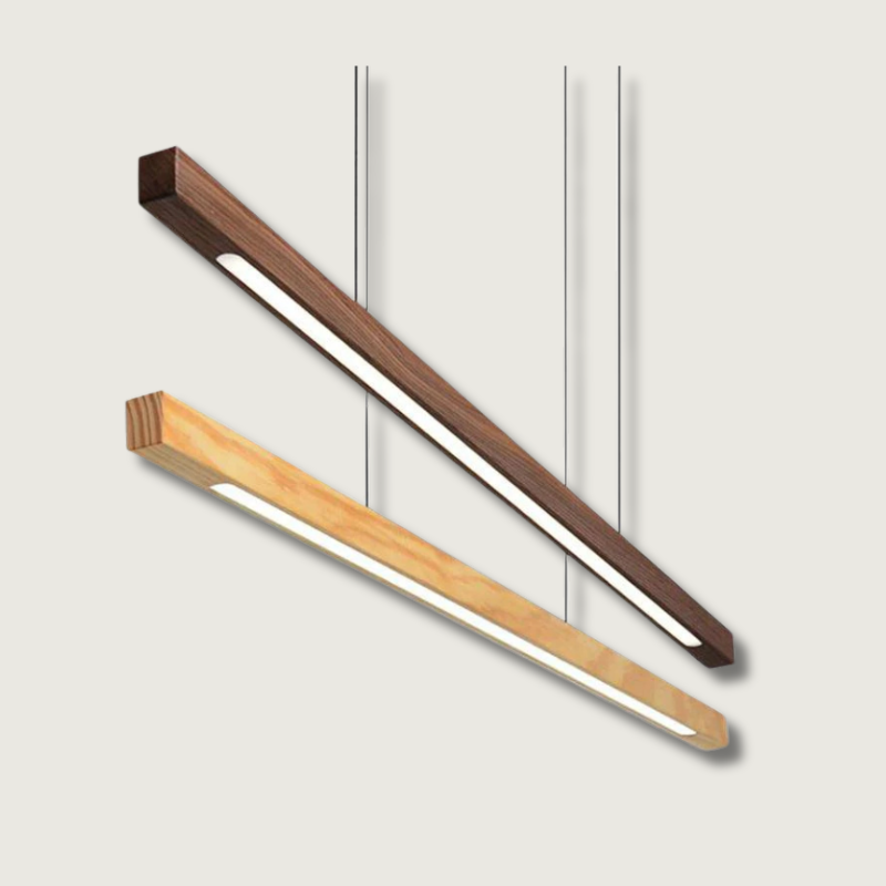 Lampada a sospensione LED in legno regolabile SolaraWood per sale da pranzo