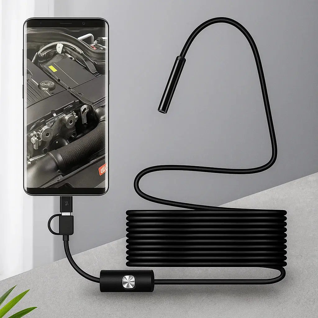 Endoscopio con telecamera | Telecamera di ispezione per smartphone con cavo di 5 m | IntraView