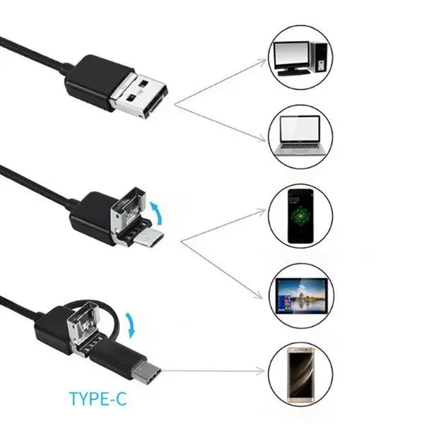 Endoscopio con telecamera | Telecamera di ispezione per smartphone con cavo di 5 m | IntraView