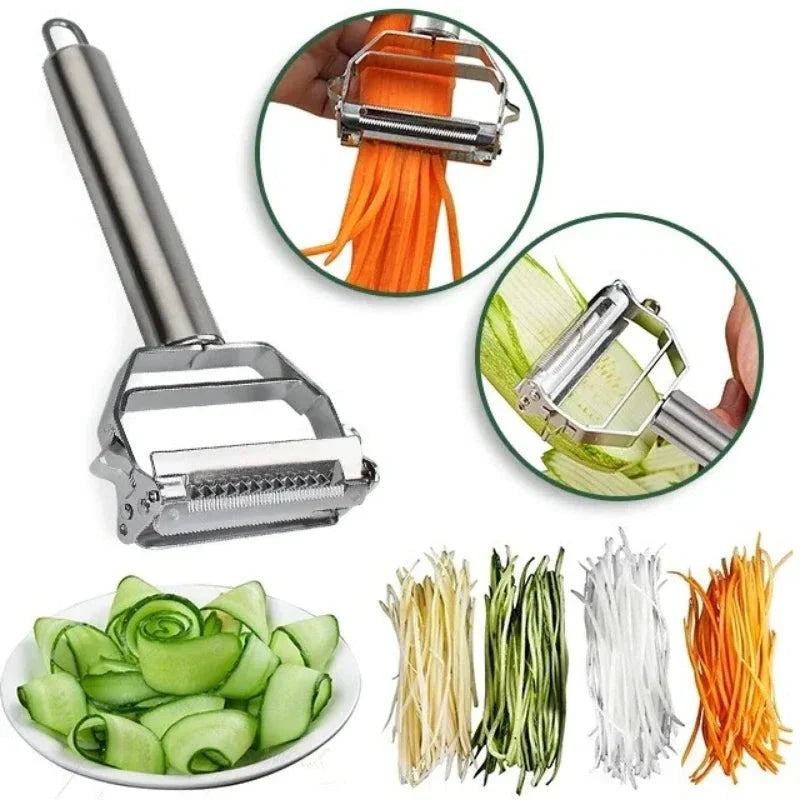Affettatrice multifunzionale in acciaio inossidabile ultra affilata & tagliaverdure a julienne per patate e carote
