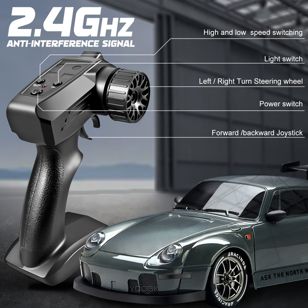 Ultimate 1:24 RC Driftcar con ruote LED – Giocattolo da corsa ricaricabile 4WD