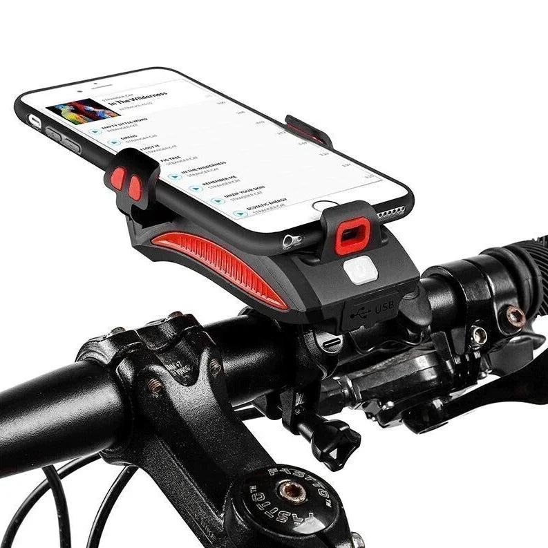 Luce per bicicletta con supporto per smartphone e powerbank | Illuminazione per bicicletta anteriore | PowerRide