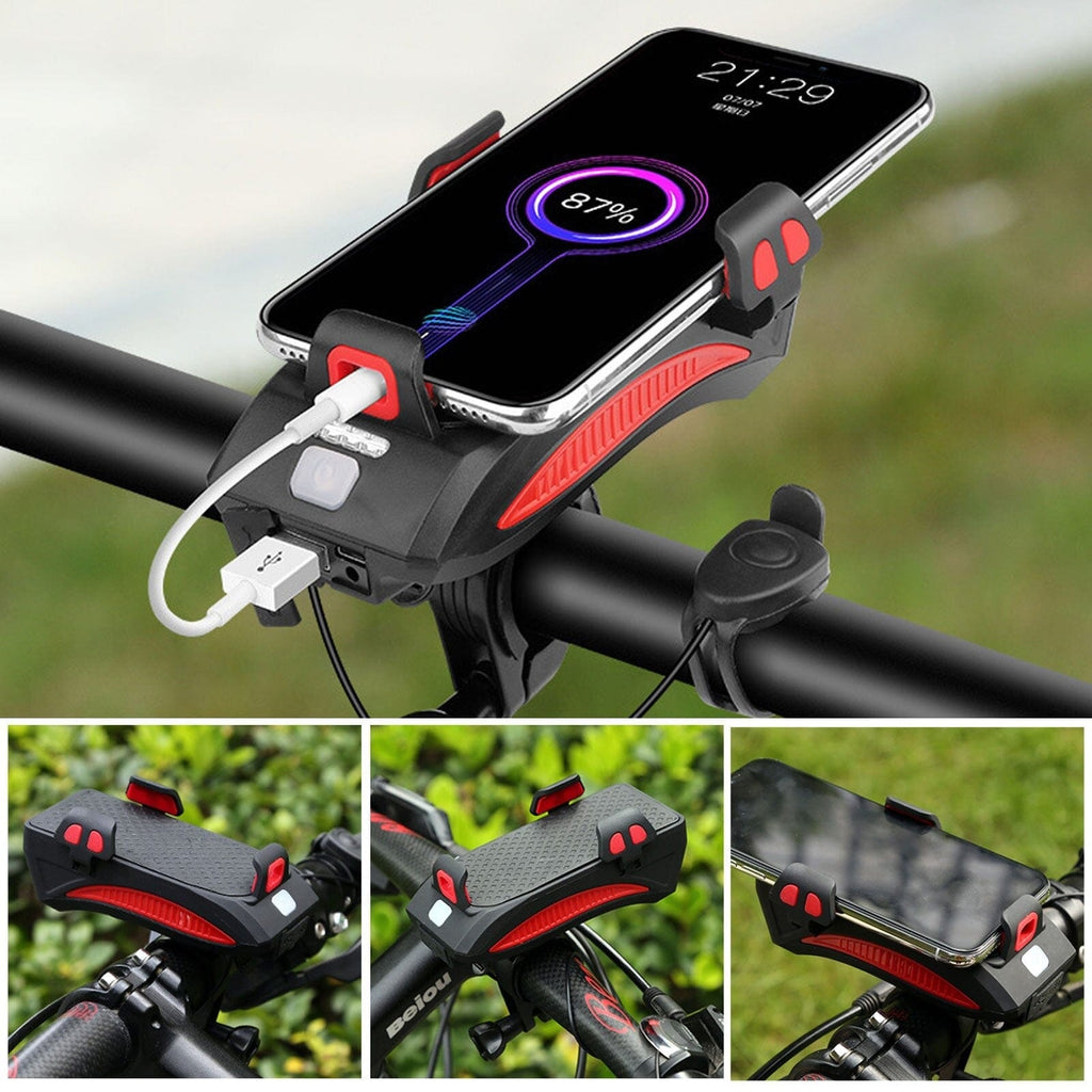 Luce per bicicletta con supporto per smartphone e powerbank | Illuminazione per bicicletta anteriore | PowerRide