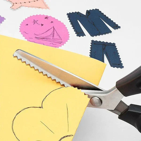 SilkySnipper Forbice Professionale | Denti Triangolari | Precisa & Affilata | Per Tessuto, Carta & Lavoretti