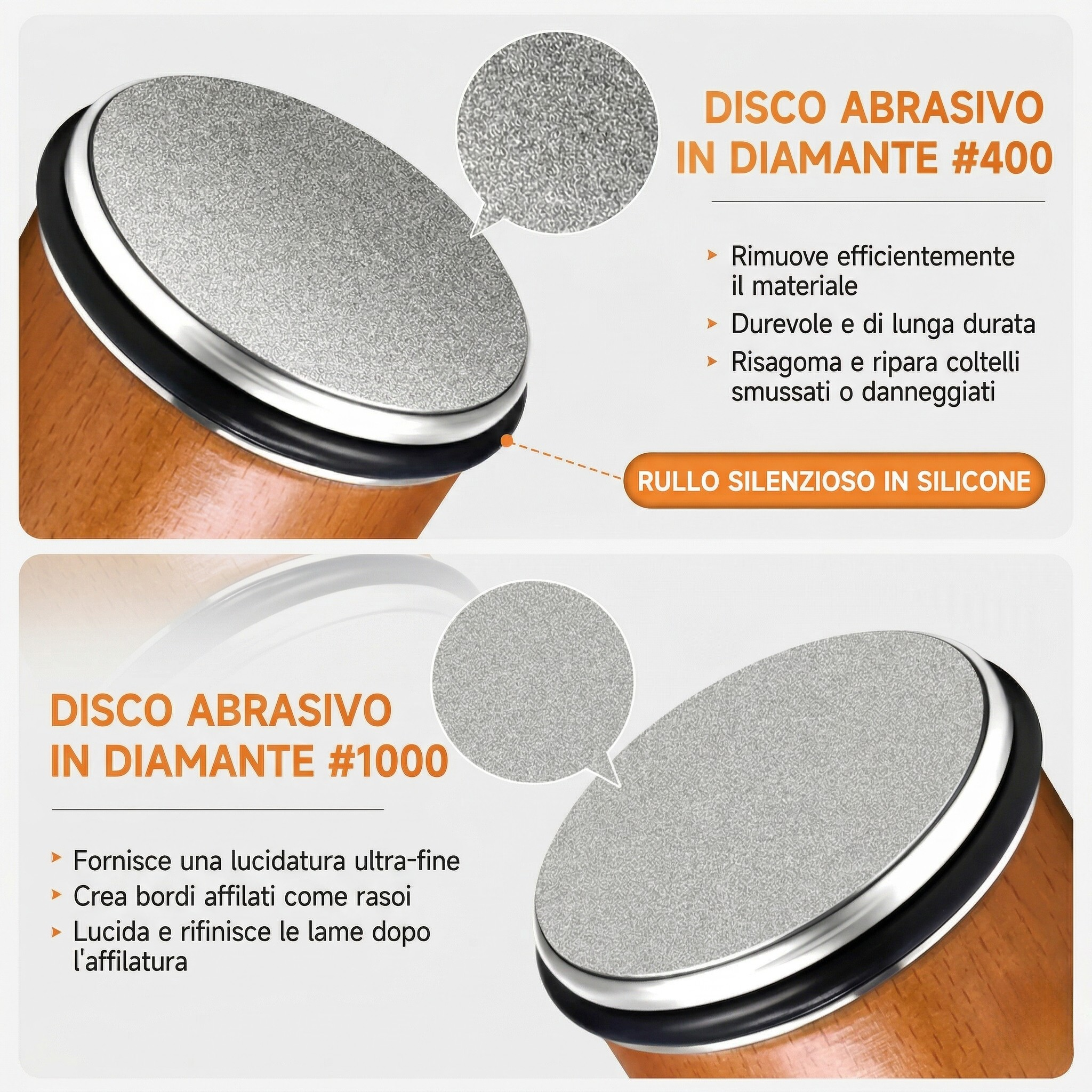 Affilacoltelli Pietra Diamantata Set Guida Angolo Magnetica