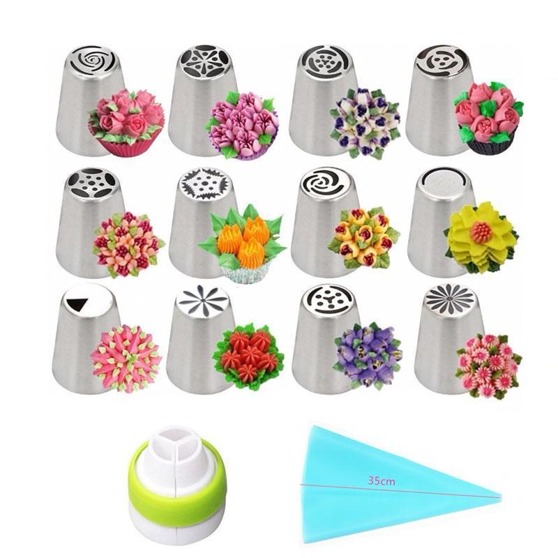 BeautyBake™ Set di Sac à Poche | 14 Pezzi | Decorazione Professionale per Torte | Acciaio Inox & Silicone