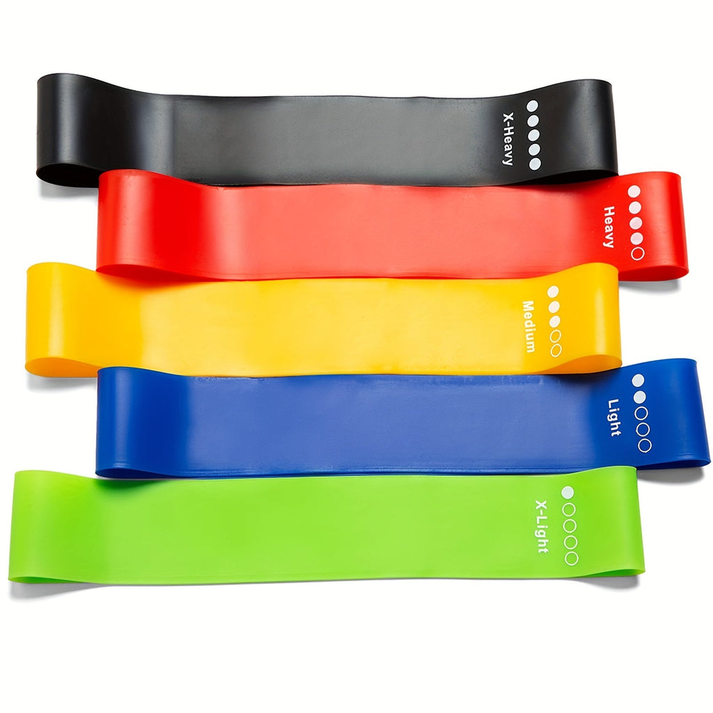 Set di 5 bande elastiche fino a 25 kg | Bande di resistenza per casa | Elastici sportivi | Bandix