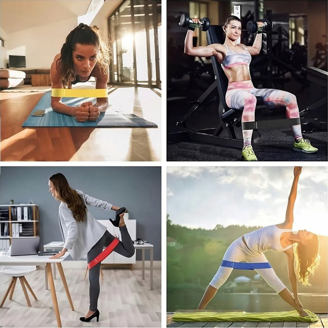 Set di 5 bande elastiche fino a 25 kg | Bande di resistenza per casa | Elastici sportivi | Bandix