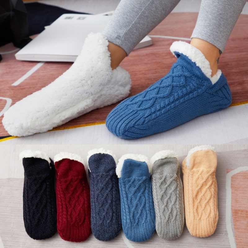 Calze Coccole per Donna e Uomo | Calze a Maglia con Suole Antiscivolo | Calze Antiscivolo | Calore per i Piedi