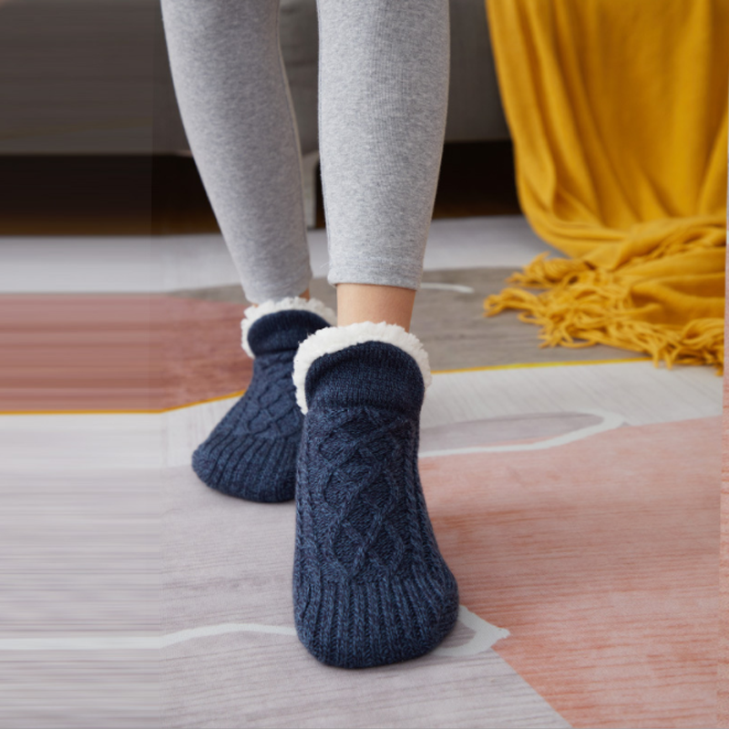 Calze Coccole per Donna e Uomo | Calze a Maglia con Suole Antiscivolo | Calze Antiscivolo | Calore per i Piedi