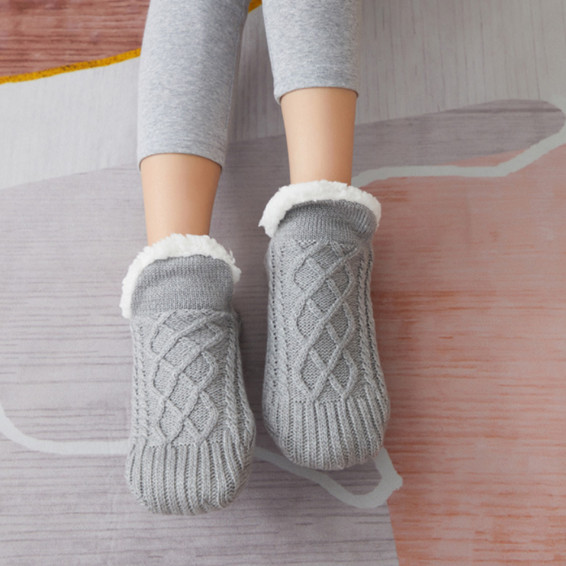 Calze Coccole per Donna e Uomo | Calze a Maglia con Suole Antiscivolo | Calze Antiscivolo | Calore per i Piedi