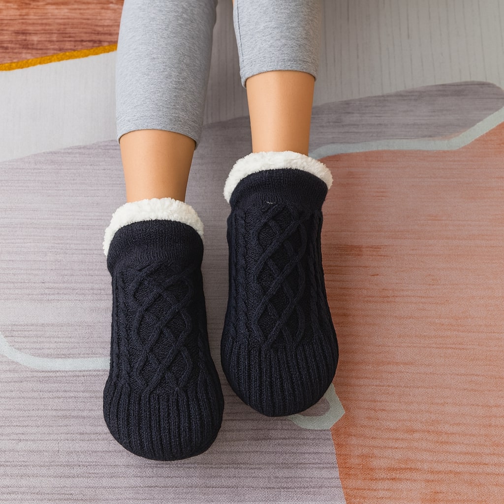 Calze Coccole per Donna e Uomo | Calze a Maglia con Suole Antiscivolo | Calze Antiscivolo | Calore per i Piedi