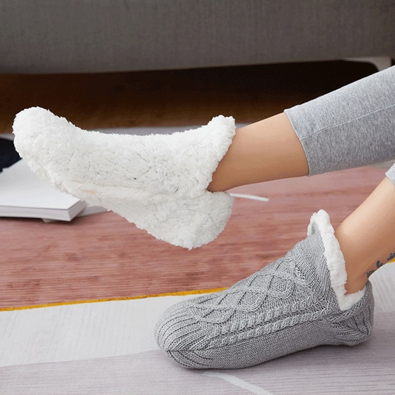 Calze Coccole per Donna e Uomo | Calze a Maglia con Suole Antiscivolo | Calze Antiscivolo | Calore per i Piedi