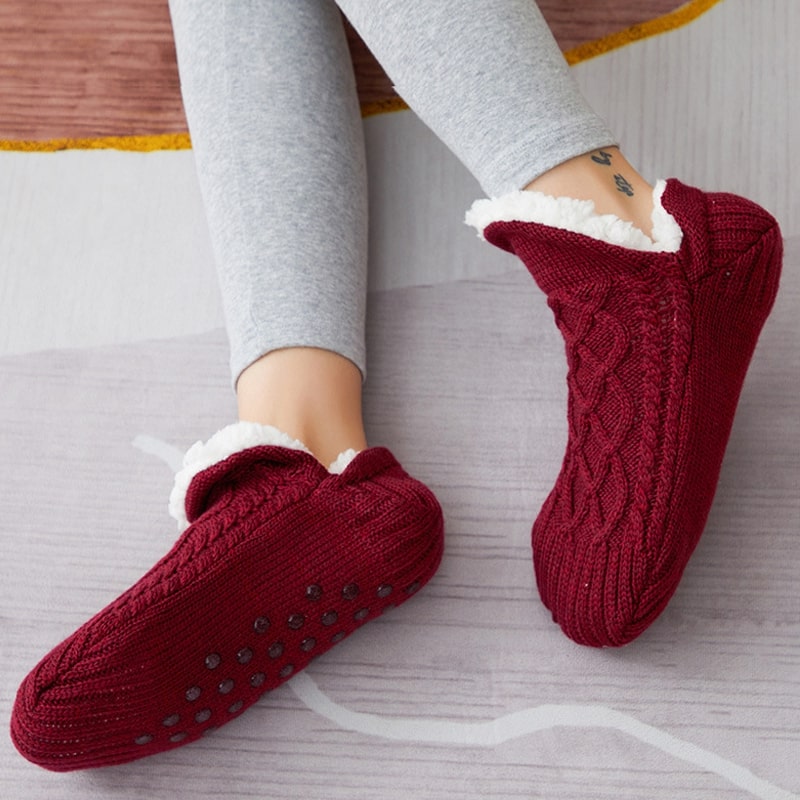 Calze Coccole per Donna e Uomo | Calze a Maglia con Suole Antiscivolo | Calze Antiscivolo | Calore per i Piedi