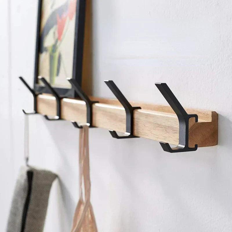 Ganci per Cappotti | Mensola per Cappotti Moderna | Appendiabiti da Parete in Legno | NordHaken