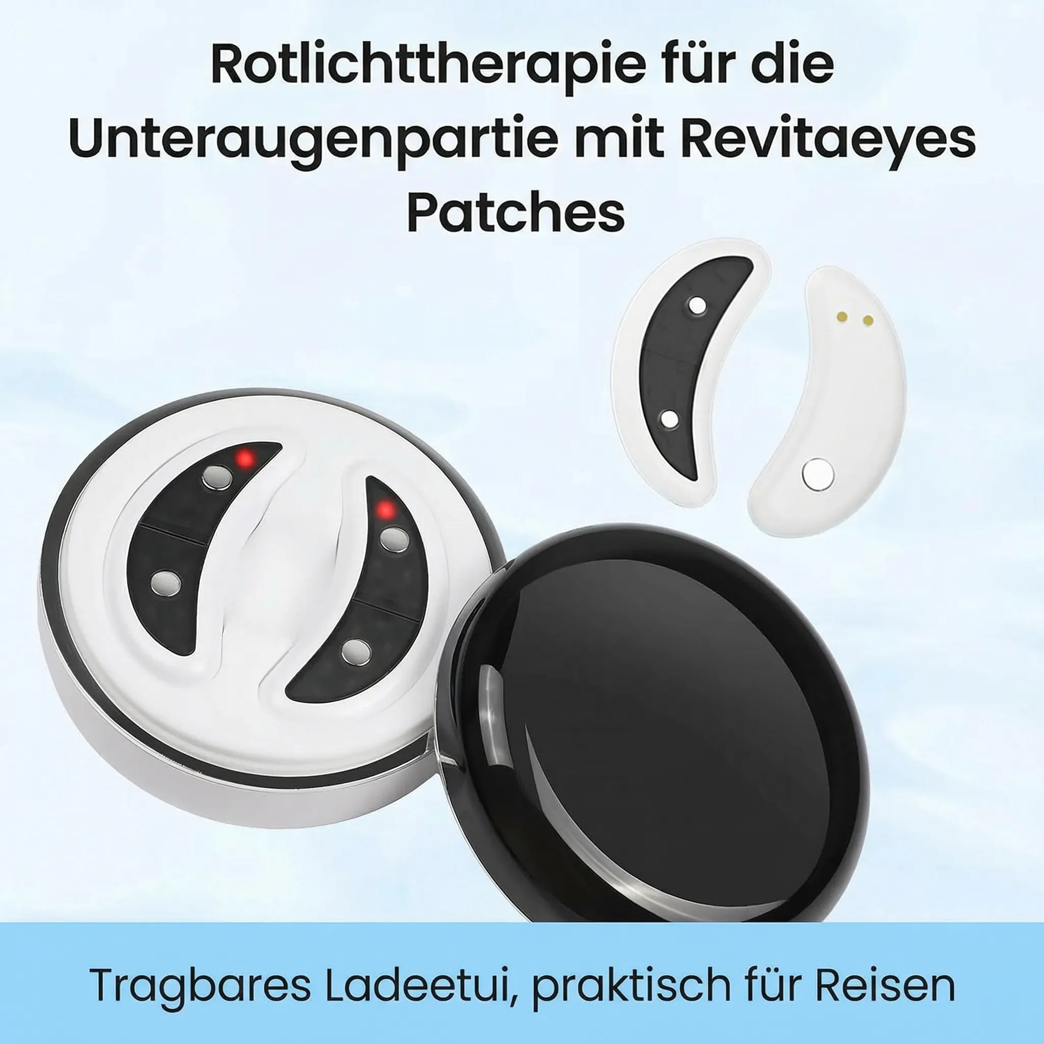 Dispositivo contro occhiaie e borse sotto gli occhi tramite terapia con luce rossa | Augenia