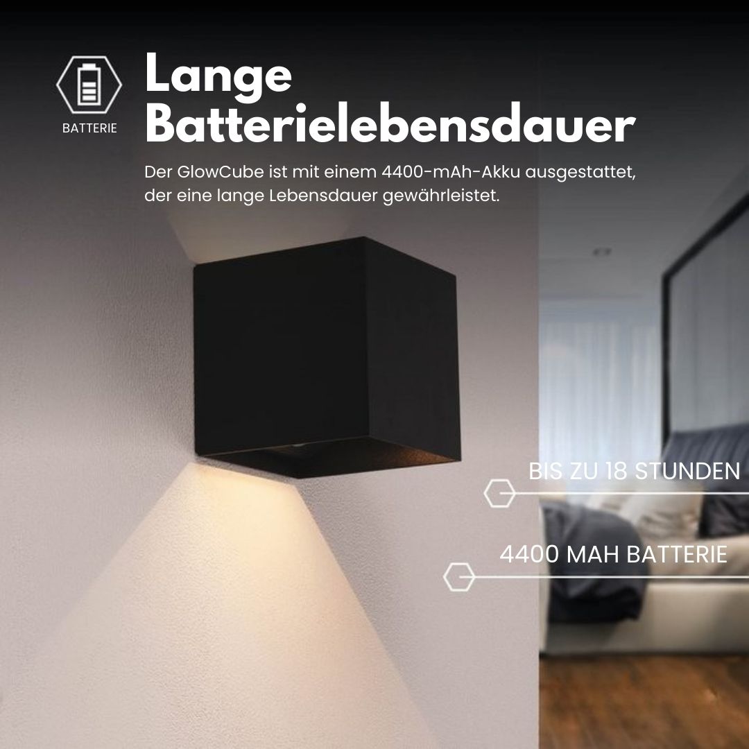 Lampada da parete senza fili per interni ed esterni | Lampada a LED con batteria e sensore | GlowCube