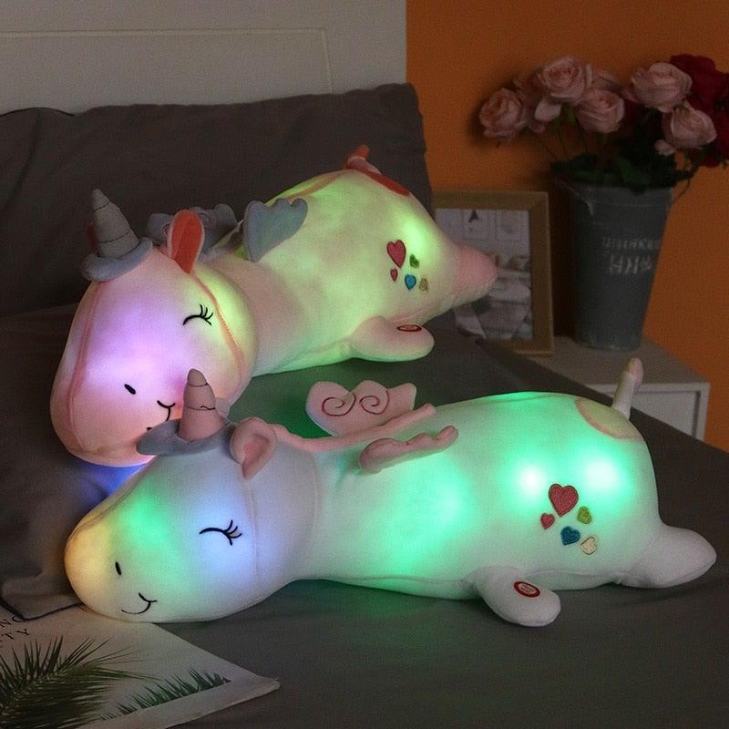 Lunacorn Unicorno Luminoso | Amico di Peluche Morbido | LED Arcobaleno | Regalo Perfetto per Bambini