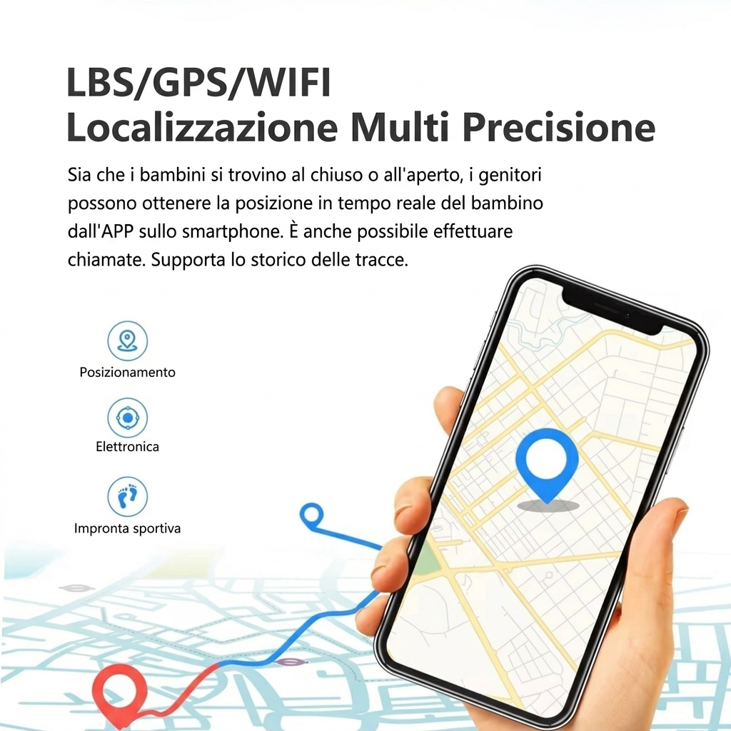 Smartwatch Bambini 4G GPS con Videochiamate Pulsante SOS Contatti Orologio Tracker
