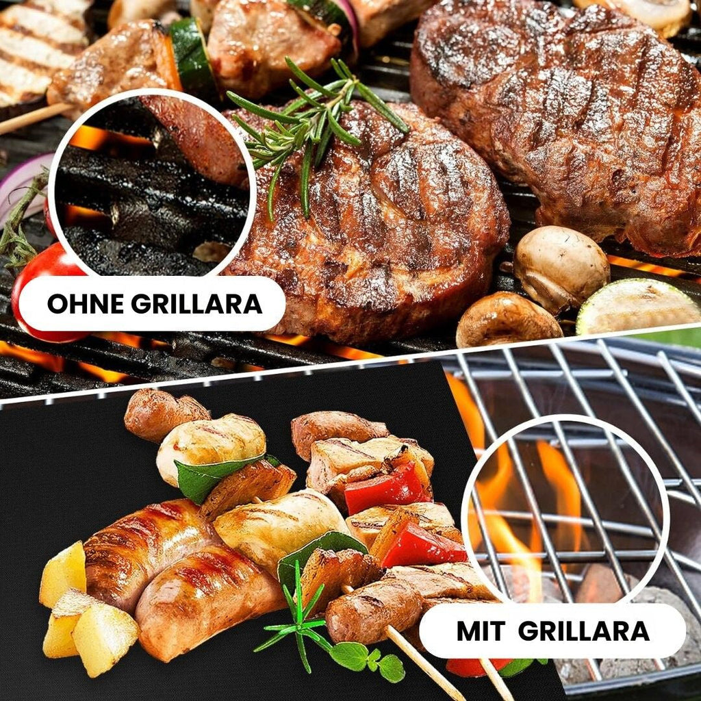 Tappetino per griglia | Tappetini antiaderenti per BBQ riutilizzabili (set da 5) | Grillara