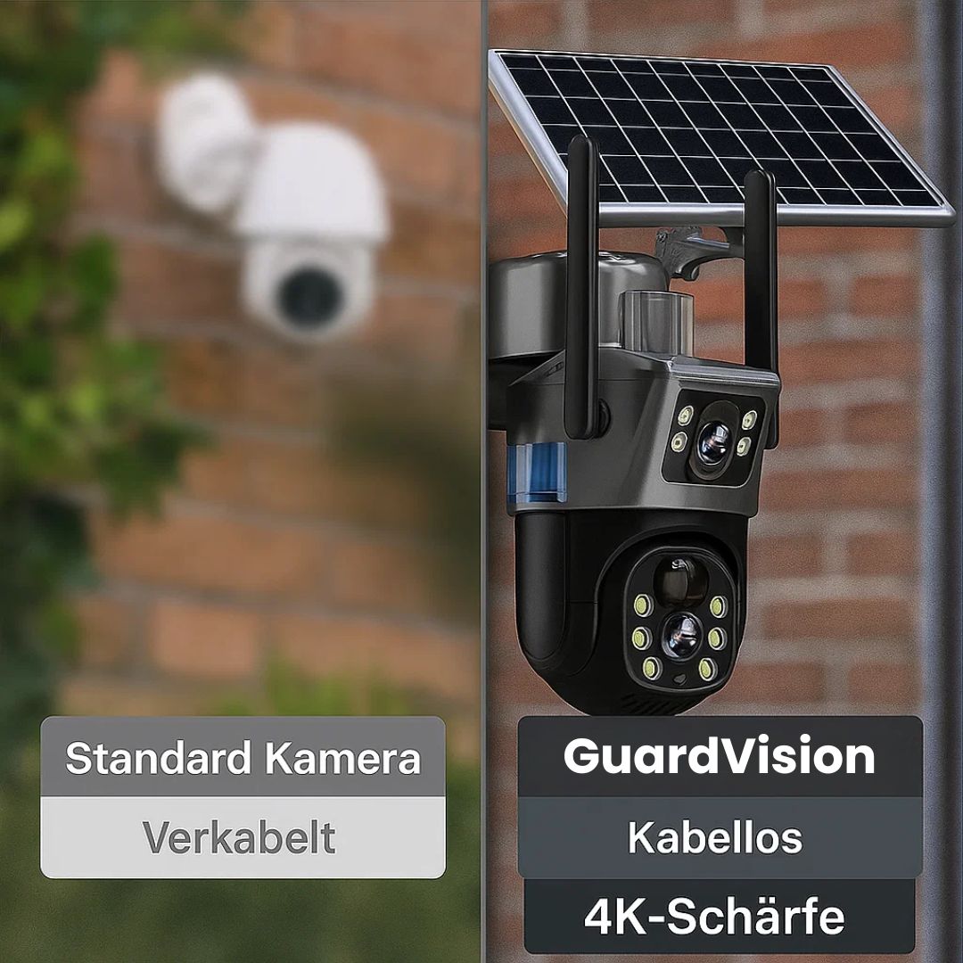 Telecamera di sorveglianza per esterni | Telecamera Wi-Fi con pannello solare | GuardVision