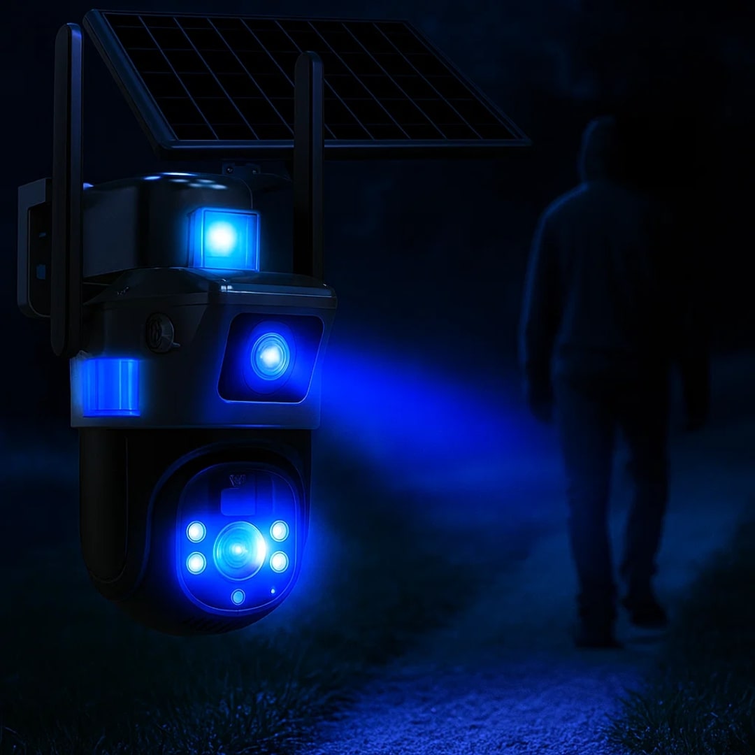 Telecamera di sorveglianza per esterni | Telecamera Wi-Fi con pannello solare | GuardVision