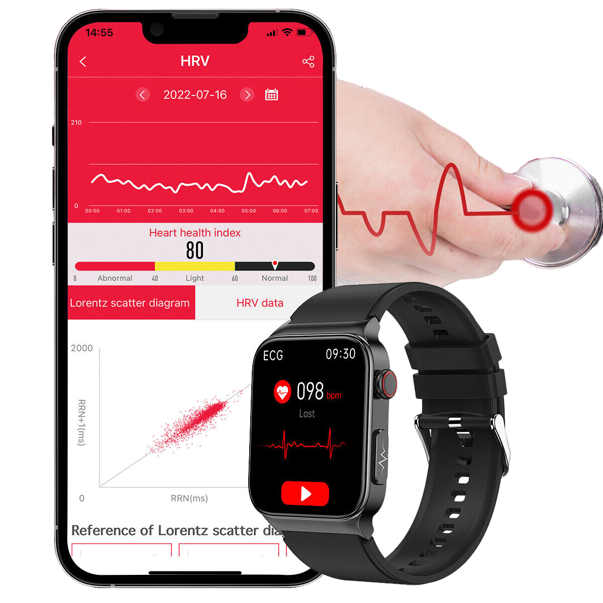 VitaSense Orologio Smart per il Monitoraggio del Benessere per il Monitoraggio della Salute Quotidiana