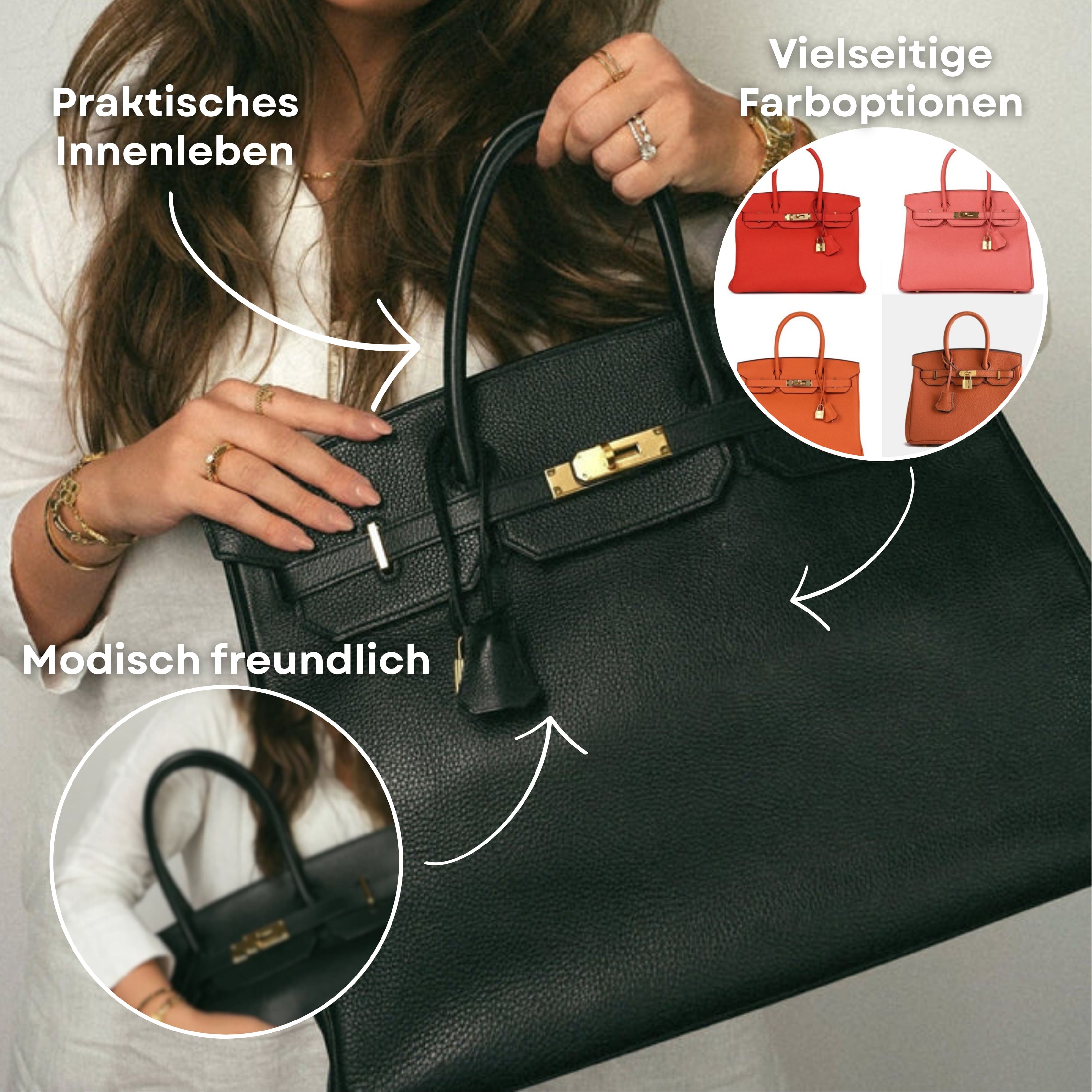 Borsa a mano per donne | Borsa a tracolla in pelle premium | Ledora