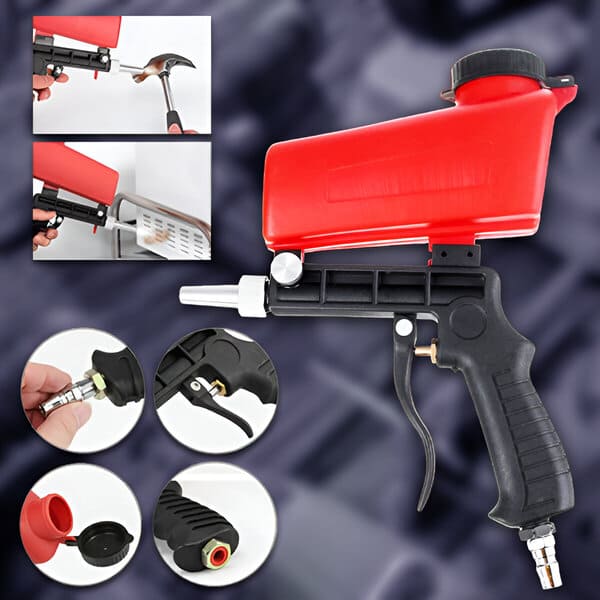 EvoBlast | Pistola per sabbiatura multiuso | Potente e precisa | Per ruggine, pulizia e trattamento delle superfici | Sistema ad aria compressa 90 PSI