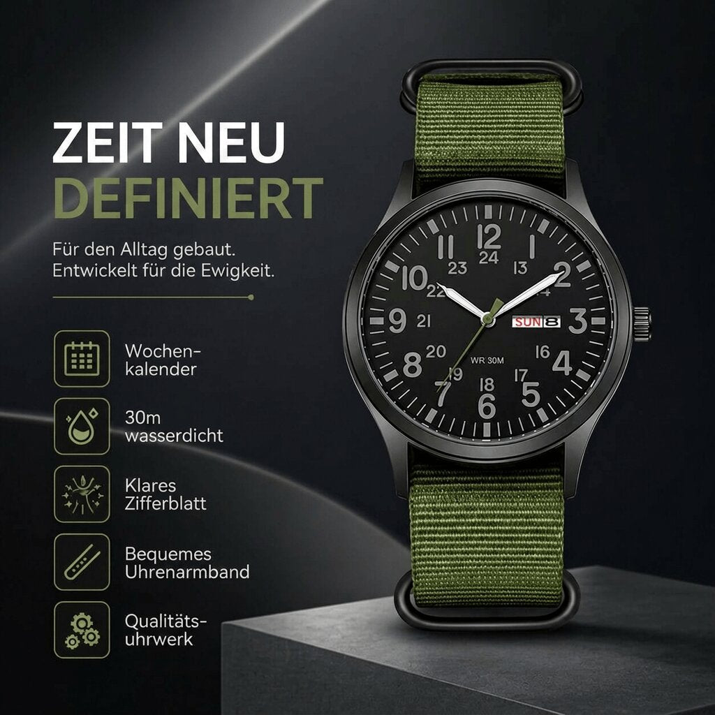 Orologio da Uomo | Orologio Outdoor con Cinturino in Nylon | Impermeabile e Antigraffio | Felswacht