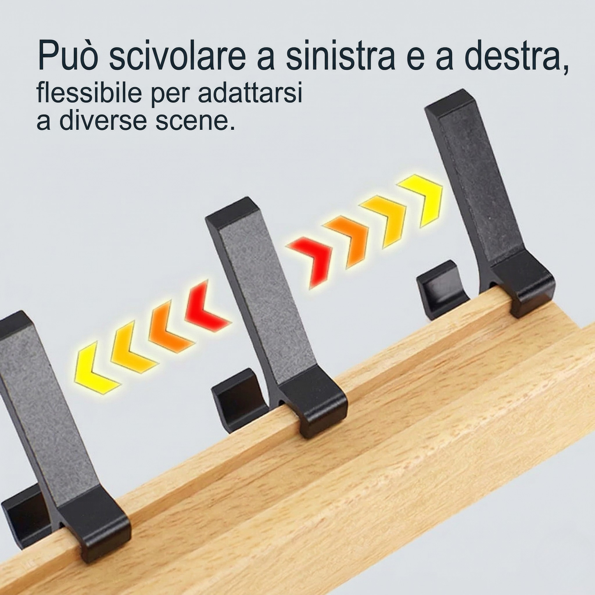 Appendiabiti da Parete Legno Metallo Ganci Doppi Moderno