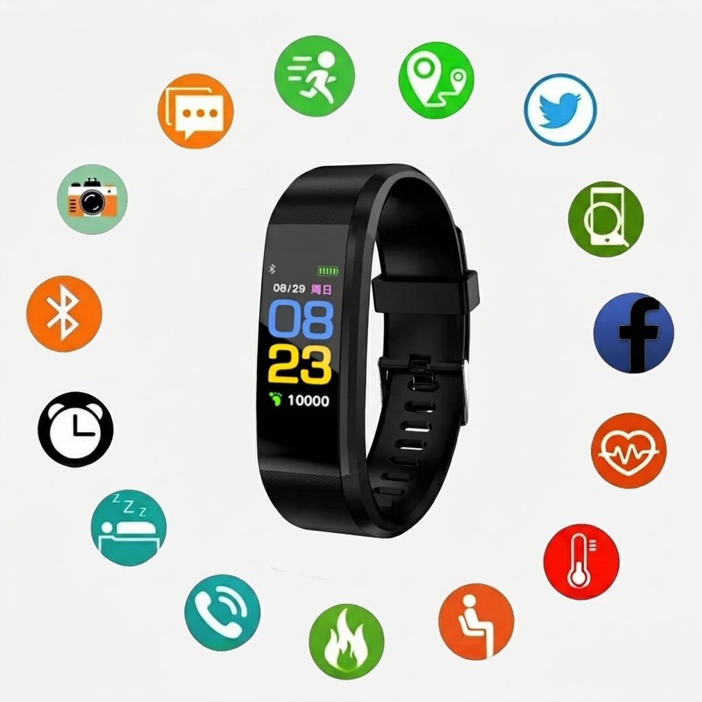 Smartwatch per Anziani con Cardiofrequenzimetro Facile da Usare Braccialetto Fitness Semplice