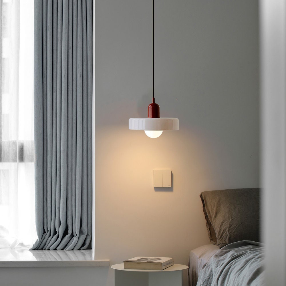 Liora Bauhaus Lampadario in Vetro con Regolazione dell'Altezza