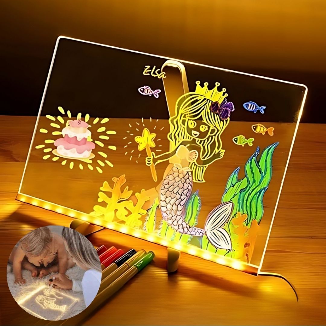 Giocattolo per bambini | Tavoletta LED e tavolo da disegno | IllumiSchreib