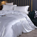Set di biancheria da letto in seta di lusso super morbida (1 lenzuolo piano + 1 copripiumino + 2 federe)