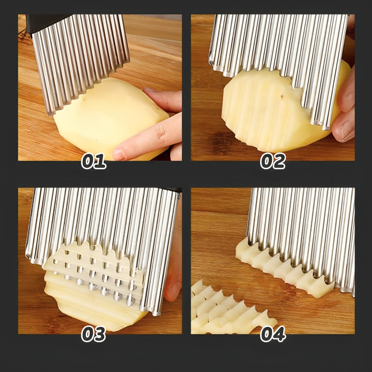 RippleCutter - Raspador di Cucina a Forma di Ondina in Acciaio Inossidabile