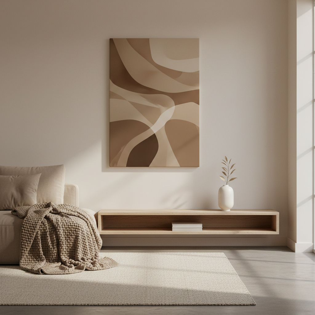 Arte Murale Astratta Nordica Design Minimalista e Calmo