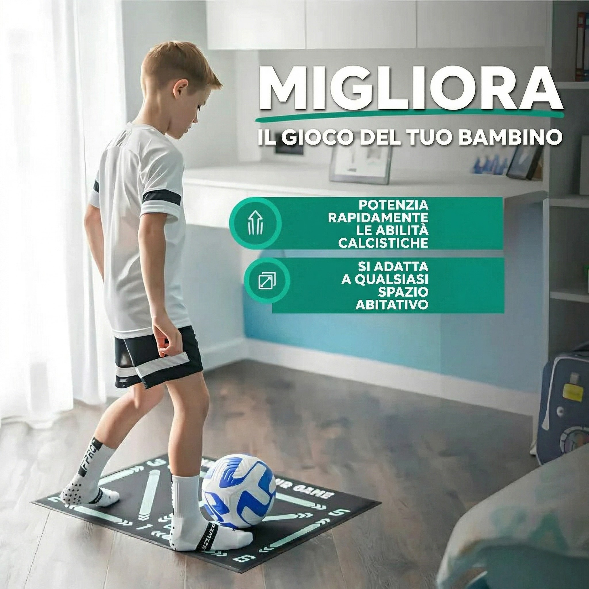 Tappetino da Allenamento Calcio con Percorsi Direzionali e Programma Video