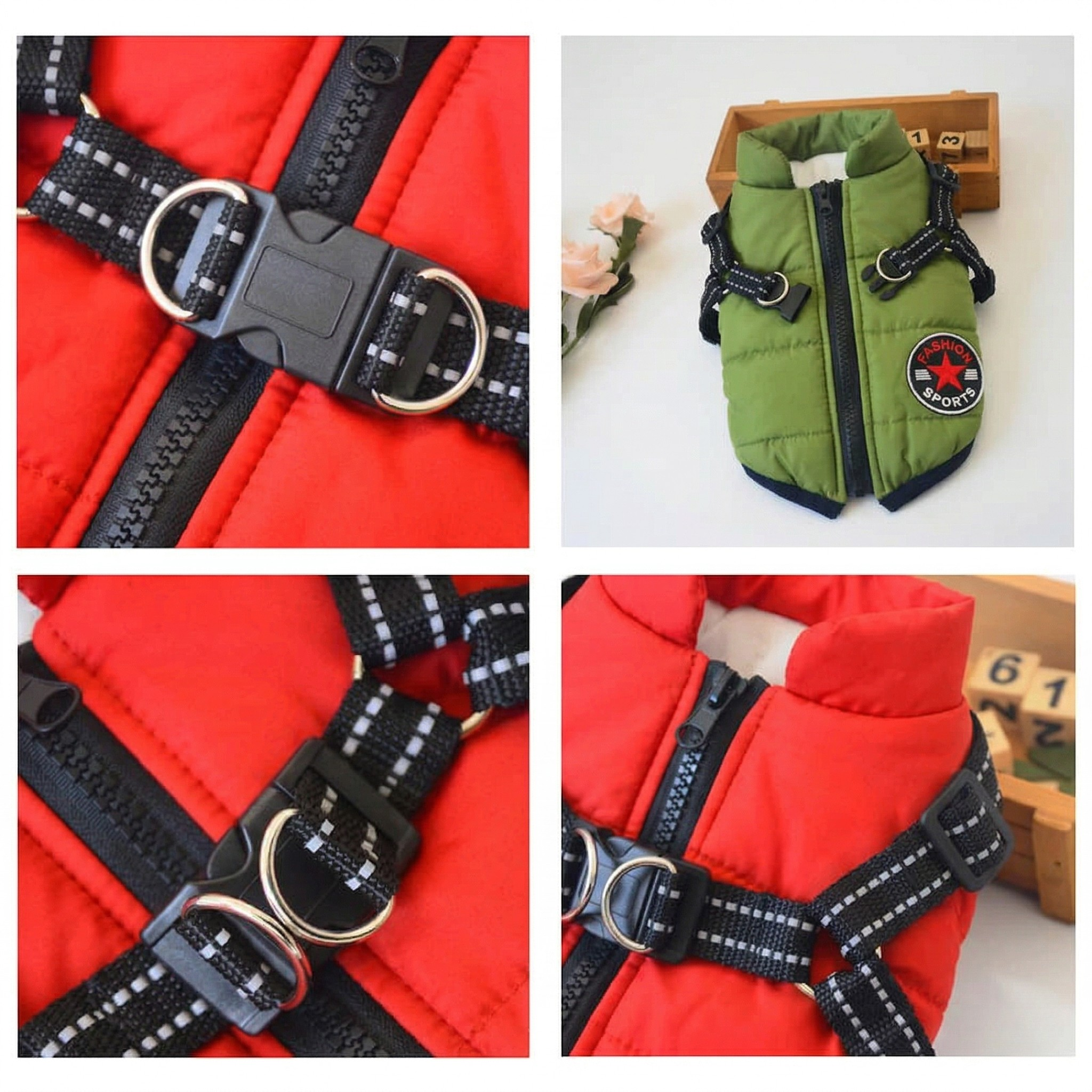 Giacca Impermeabile per Cani con Imbracatura Riflettente Regolabile per Tutte le Taglie