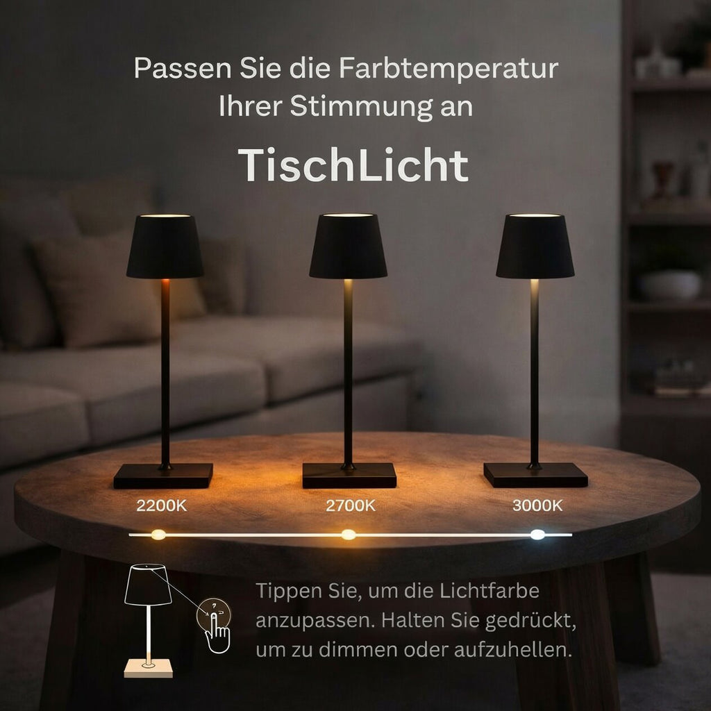 Lampada da tavolo senza fili | Lampada da tavolo con batteria | TavoloLuce