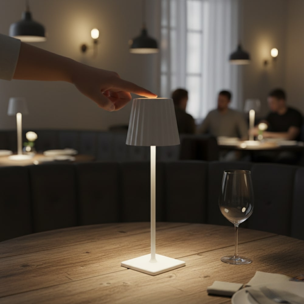 Lampada da tavolo senza fili | Lampada per soggiorno | Moderno lampada da tavolo con batteria | VelaLume