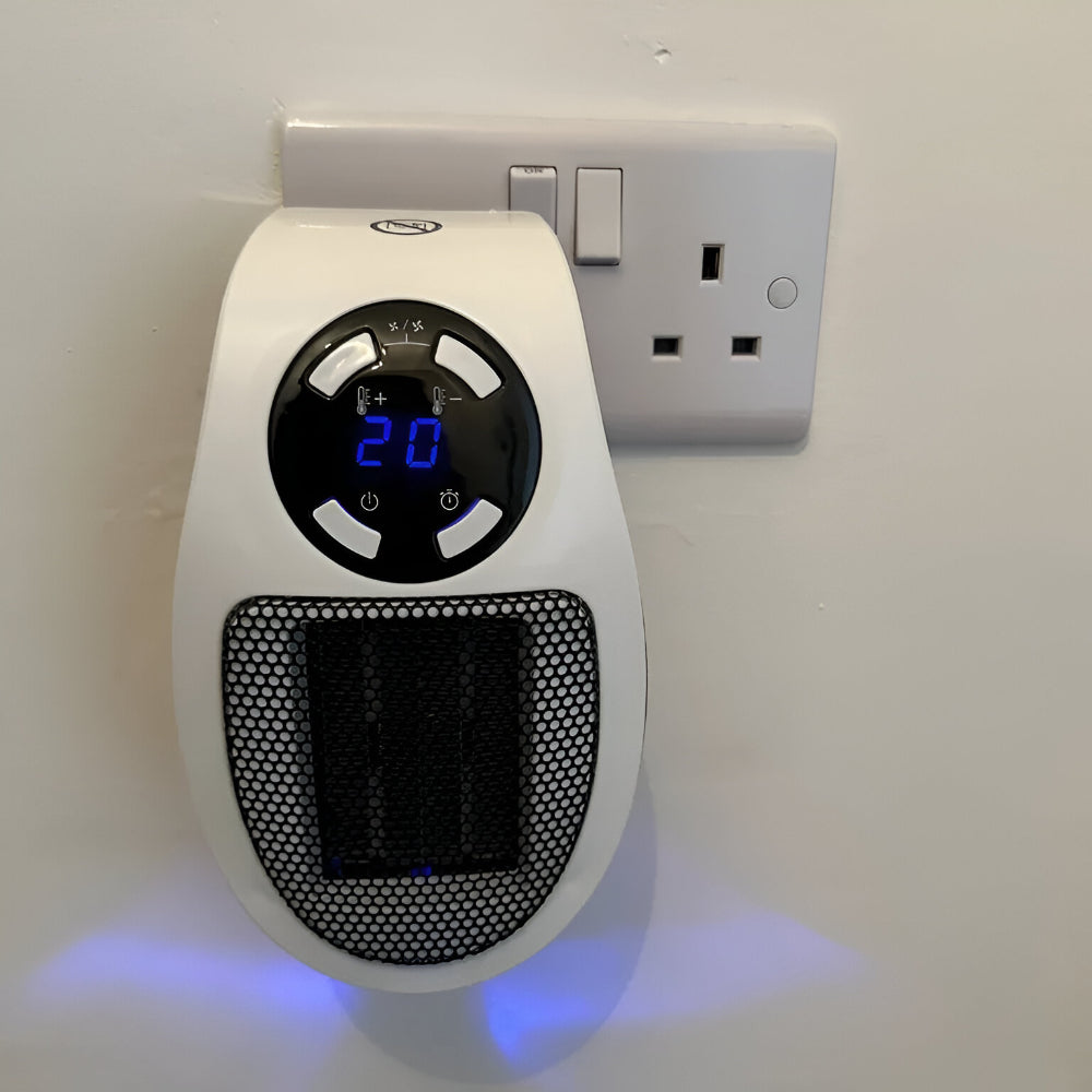 Termoventilatore in ceramica | Riscaldamento per presa | Mini termoventilatore silenzioso | ThermoDock