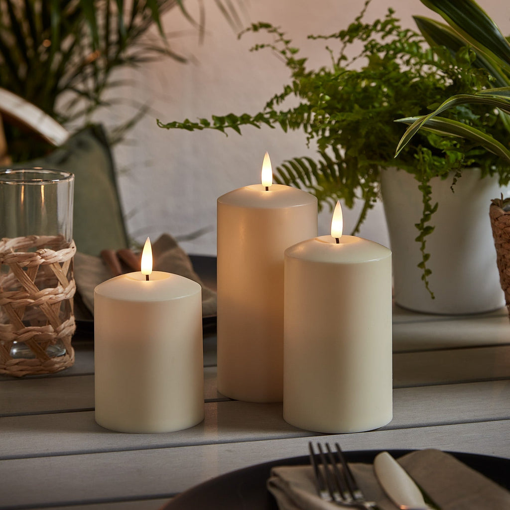 Candele LED da Esterno | Candele con Timer | 3 Pezzi | KerzenNest
